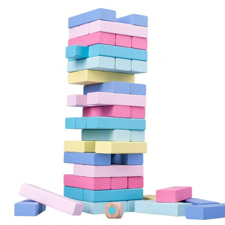 Kids Education Number - 木製積み重ねタワーゲーム、51個の色とりどりの数字入り木製ブロック、定番のバランスゲーム、家族で楽しめるパーティーゲーム、知育モンテッソーリゲーム、クリスマスプレゼント、3歳以上の男の子、女の子への誕生日プレゼント。