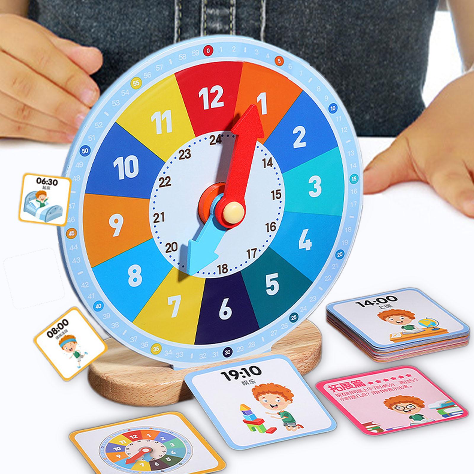 子供向けの木製知育時計。25枚のカード付きのアナログ時計で、 - Kids Education Number のレビューと価格