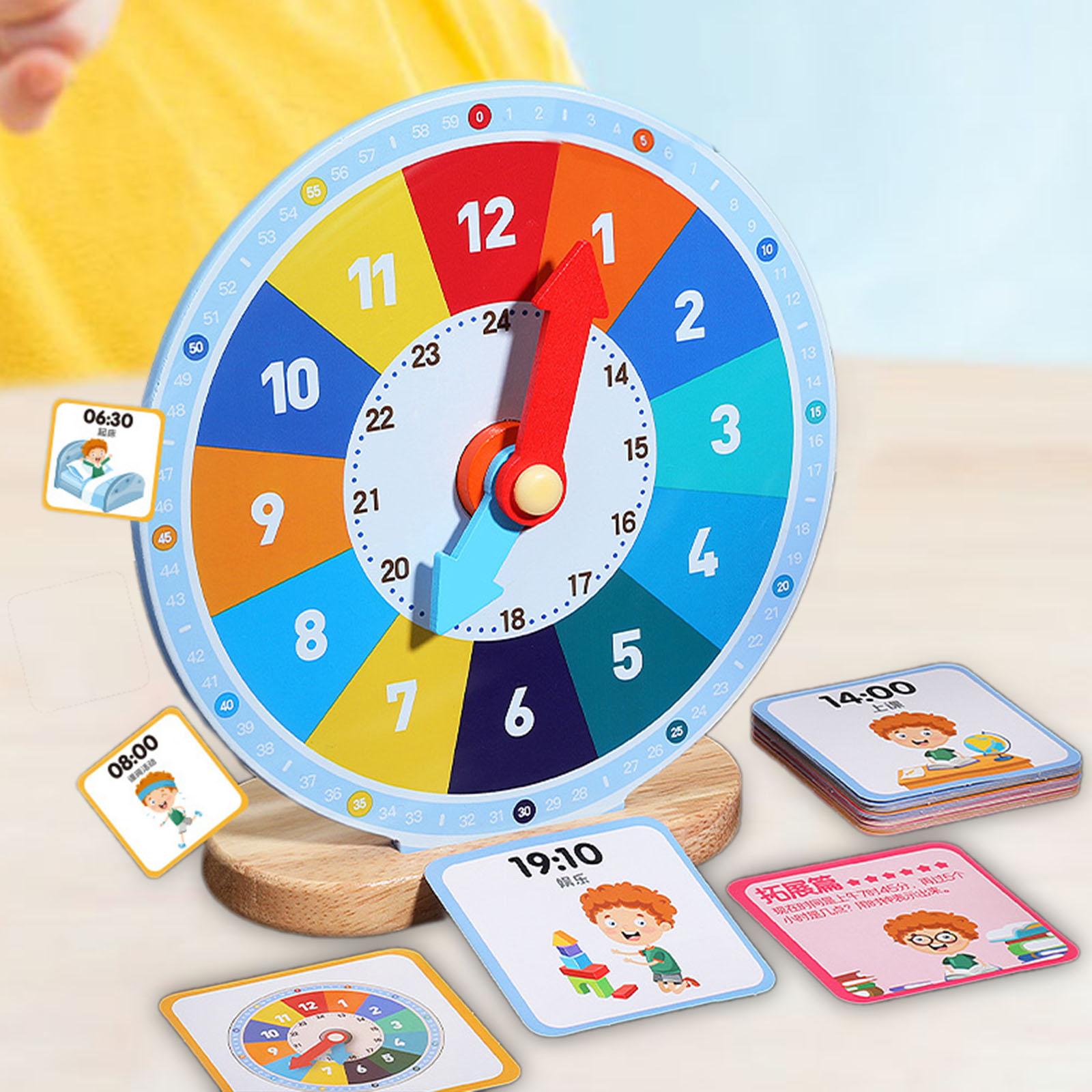 子供向けの木製知育時計。25枚のカード付きのアナログ時計で、 - Kids Education Number のレビューと価格