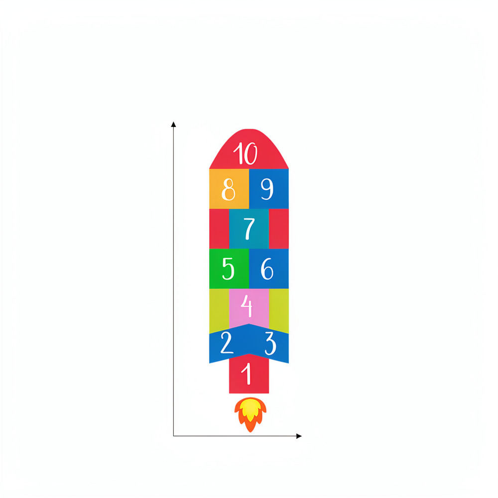 創造性を刺激するロケット柄のホッポスコッチウォールステッカー - Kids Education Activities のレビューと価格