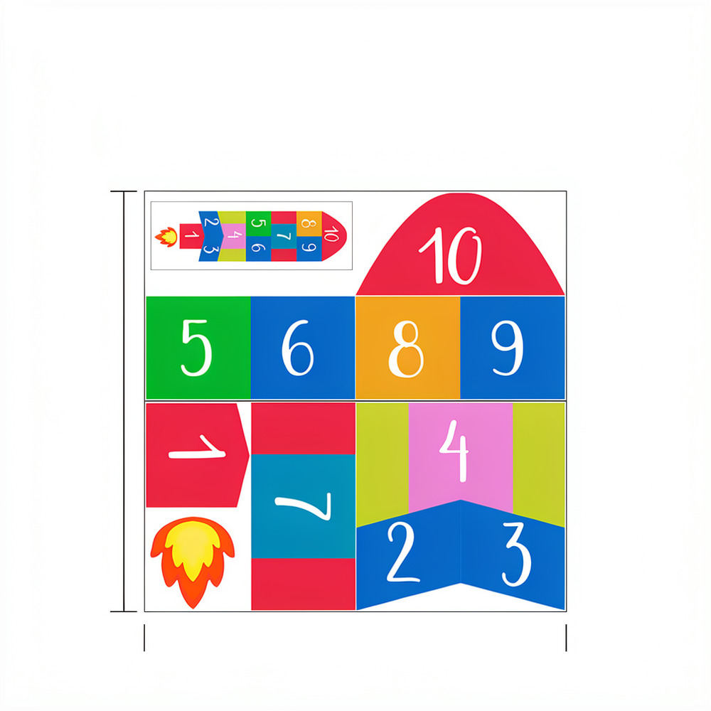 知育玩具「ロケット・ホップスコッチ」ウォールステッカー。子供 - Kids Education Number のレビューと価格